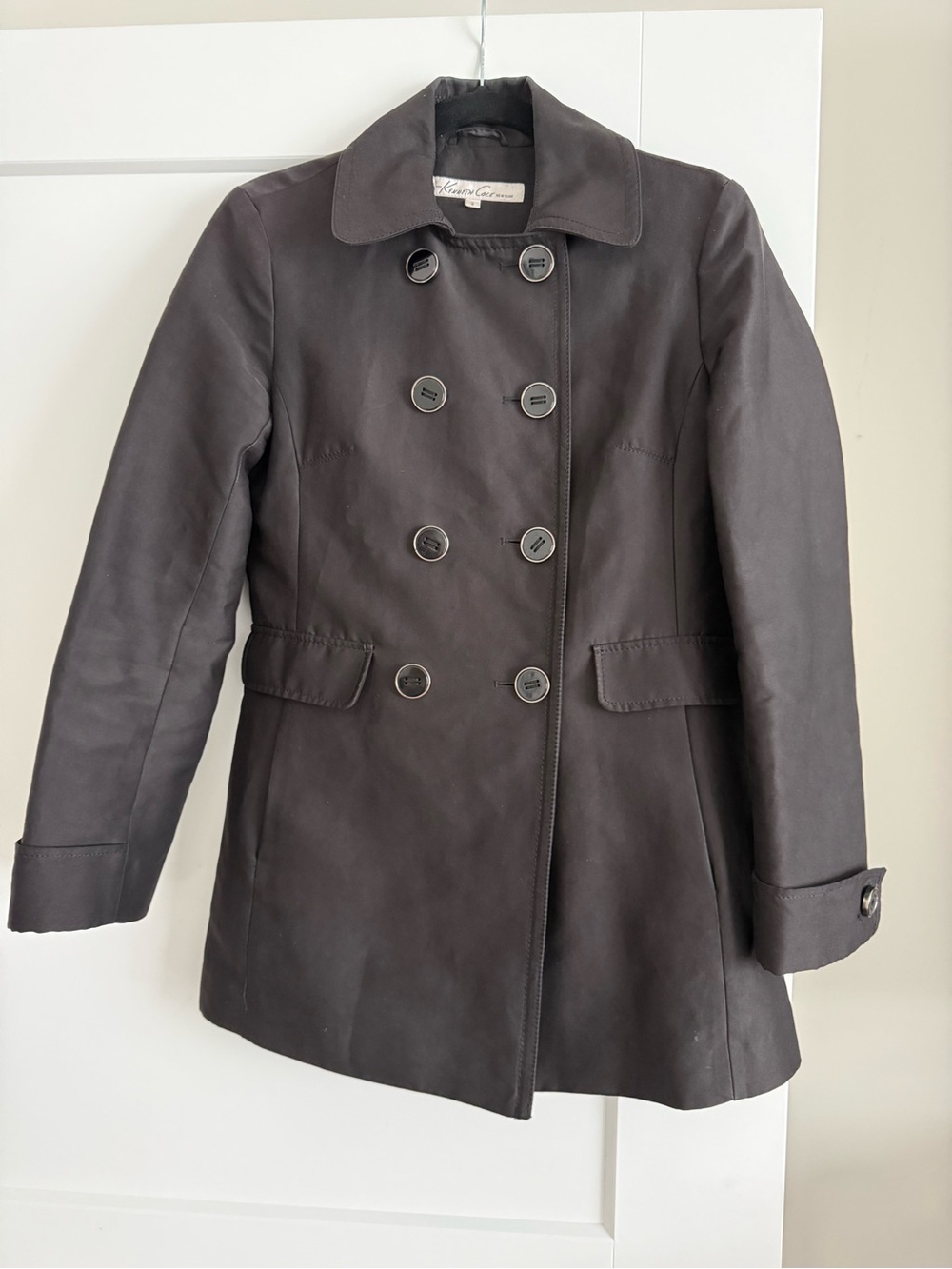 Kenneth Cole New York Women's Black Double-Breasted Peacoat